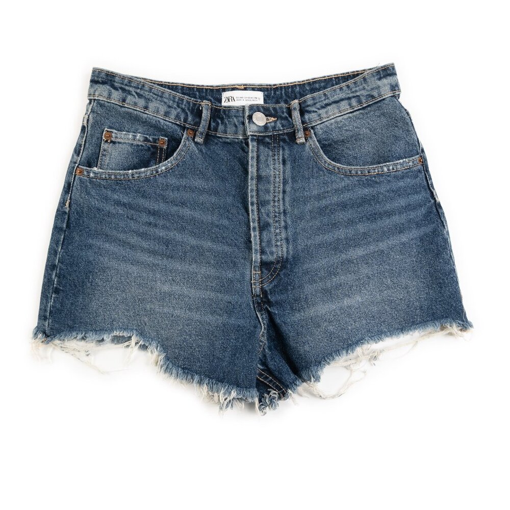ZARA high rise button fly jean shorts size 8